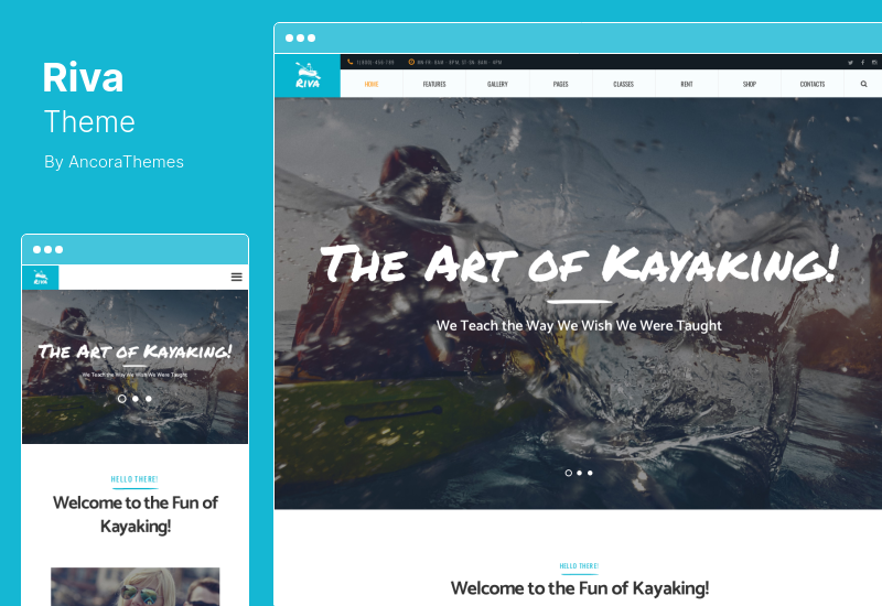 Tema Riva - Kayak / Pagaia / Sport acquatici e all'aperto Tema WordPress