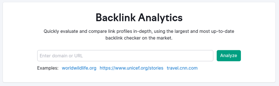 Das Backlink-Analytics-Tool von Semrush.