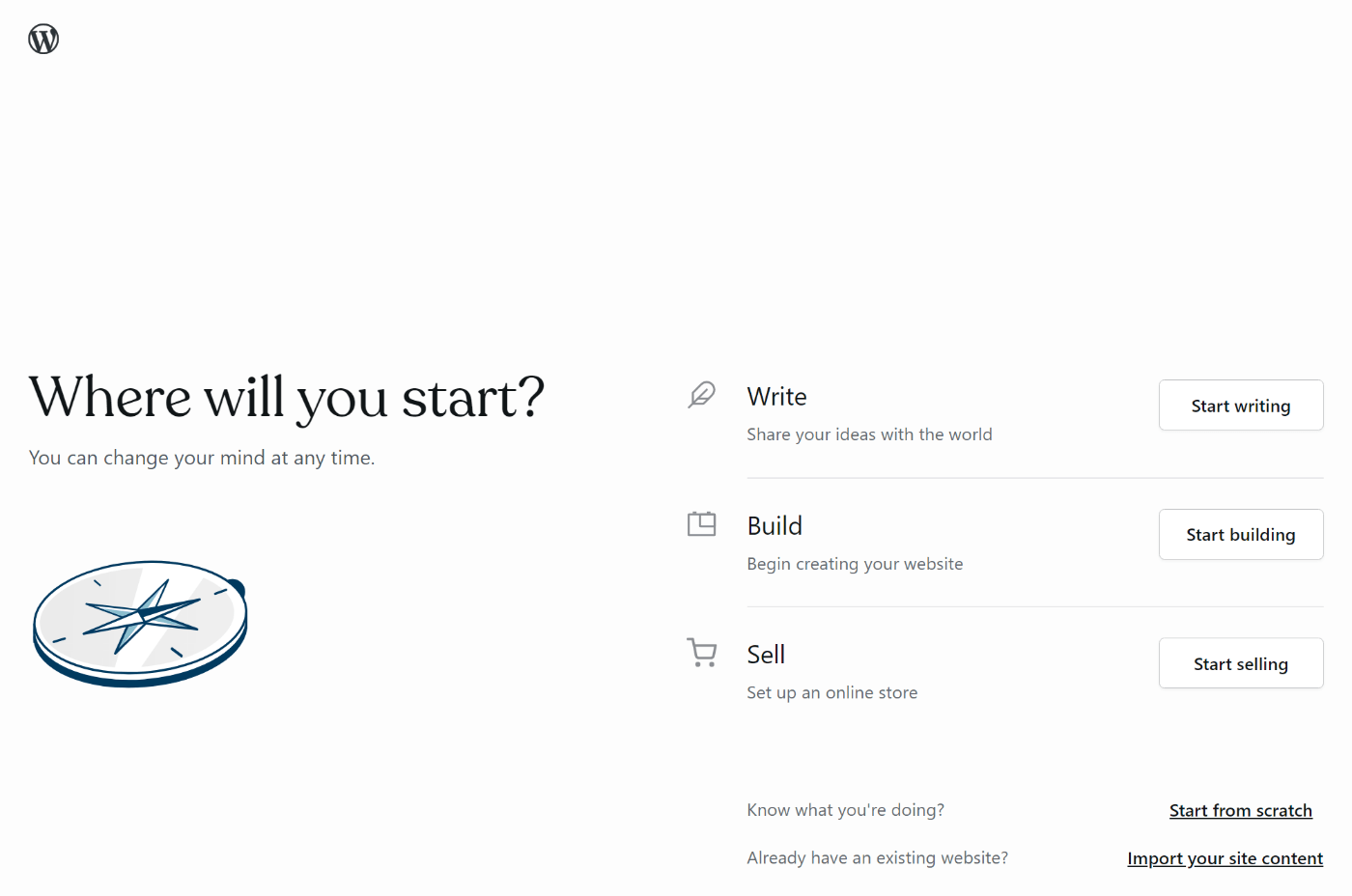 Assistant de configuration de WordPress.com