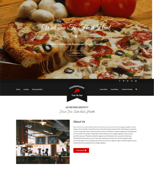 Foodhunt أفضل ثيمات تقديم الطعام وورد