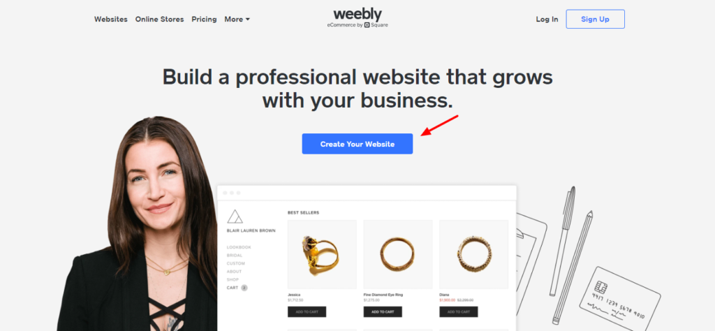 Meilleur créateur de site Web gratuit - Page d'accueil de Weebly