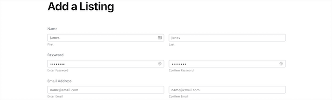 Kullanıcı kayıt sayfası örneği User registration page example