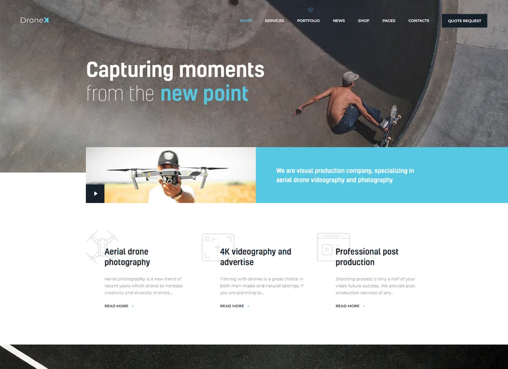 DroneX | Luftbild- und Videografie-WordPress-Theme