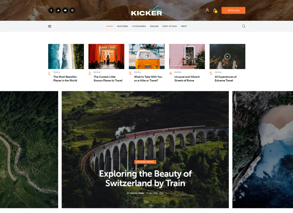 Kicker | Mehrzweck-Blog-Magazin WordPress Theme + Gutenberg