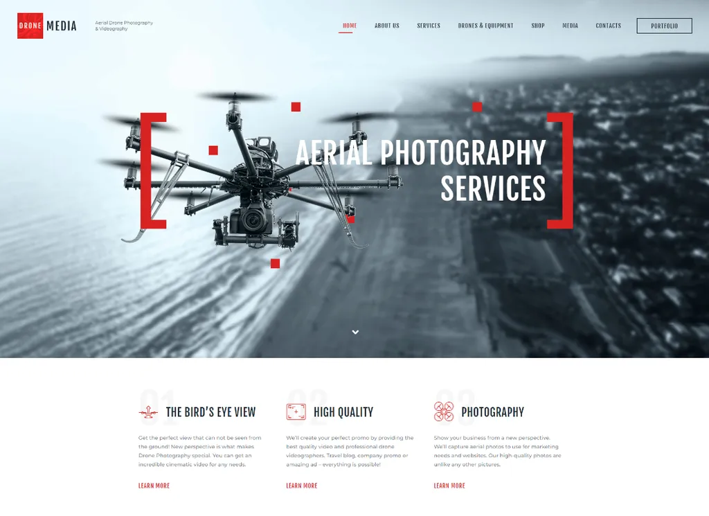 Drohnenmedien | Luftbildfotografie & Videografie WordPress Theme + Elementor