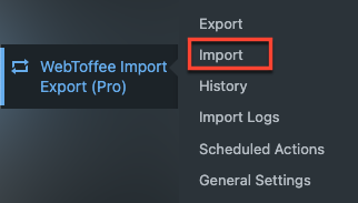 خيار الاستيراد في Webtoffee import export pro