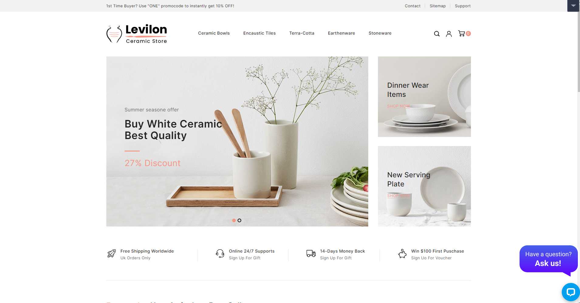 Levilon - Minimales E-Commerce-Theme