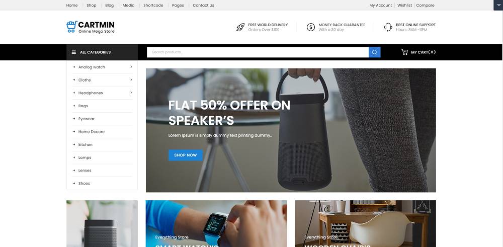 Cartmin - 多用途响应式 Woocommerce 主题