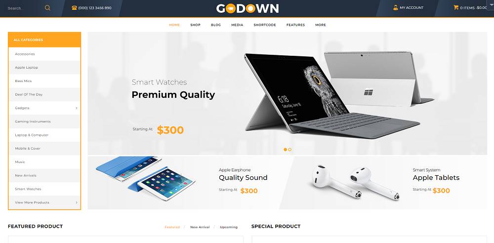 GoDown - 电子 WooCommerce 主题