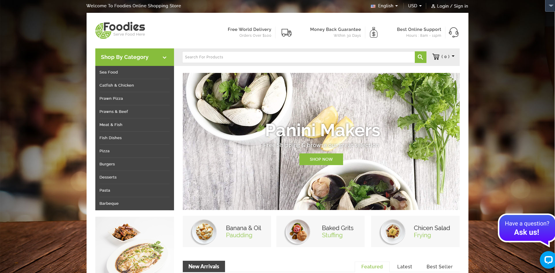 Feinschmecker - Prestashop-Themen für Lebensmittelrestaurants