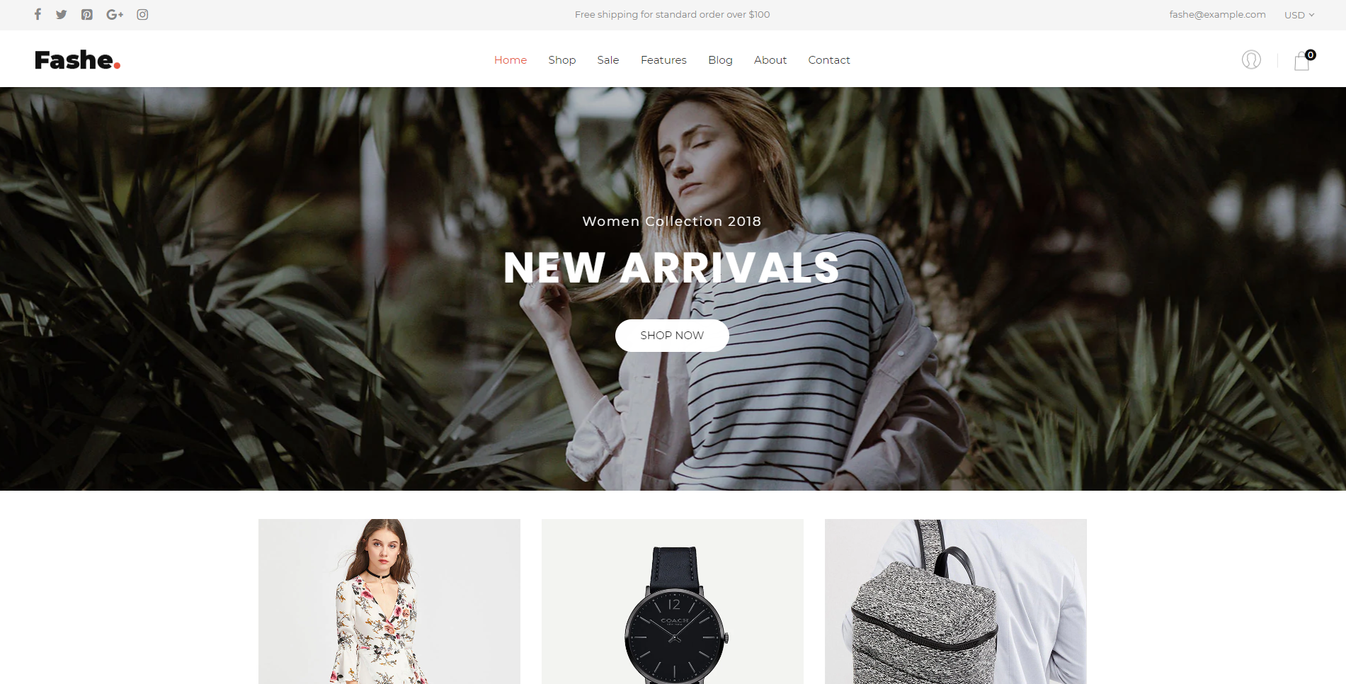 Fashe - kostenlose Shopify-Themen