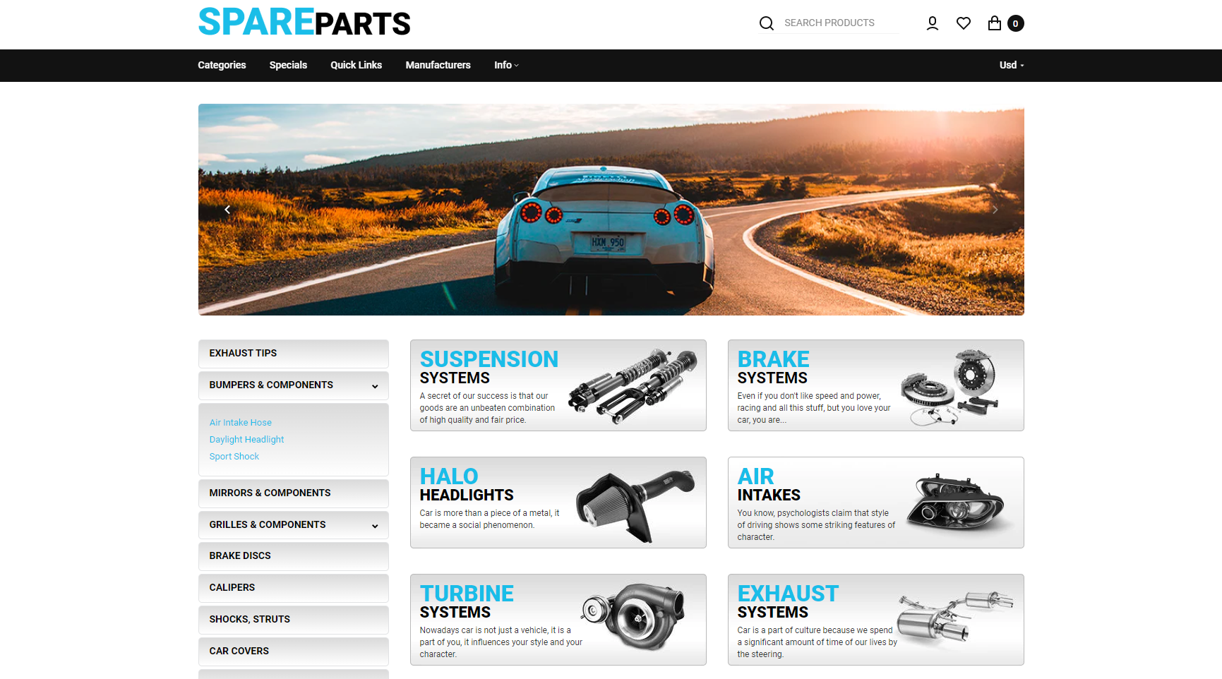 SpareParts - kostenlose Shopify-Designs