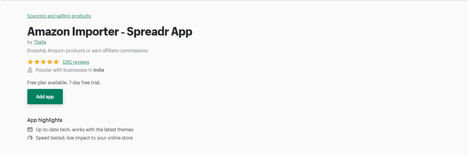 Spreadr App - shopify bei amazon verkaufen