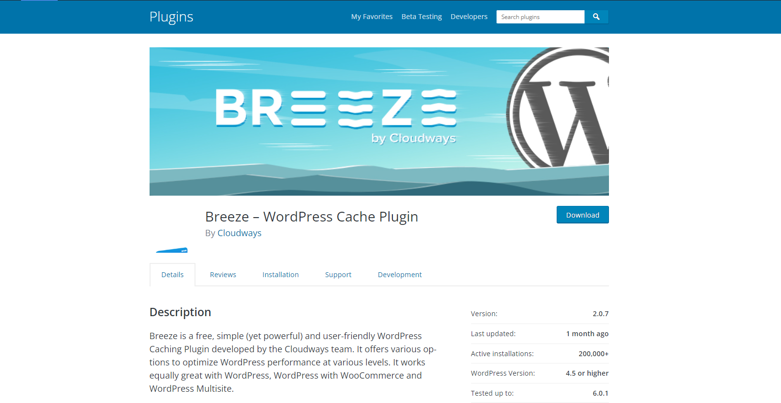 Breeze - Complementos de caché de WordPress
