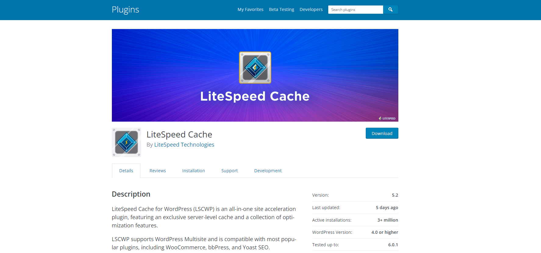 LiteSpeed ​​Cache - Complementos de caché de WordPress