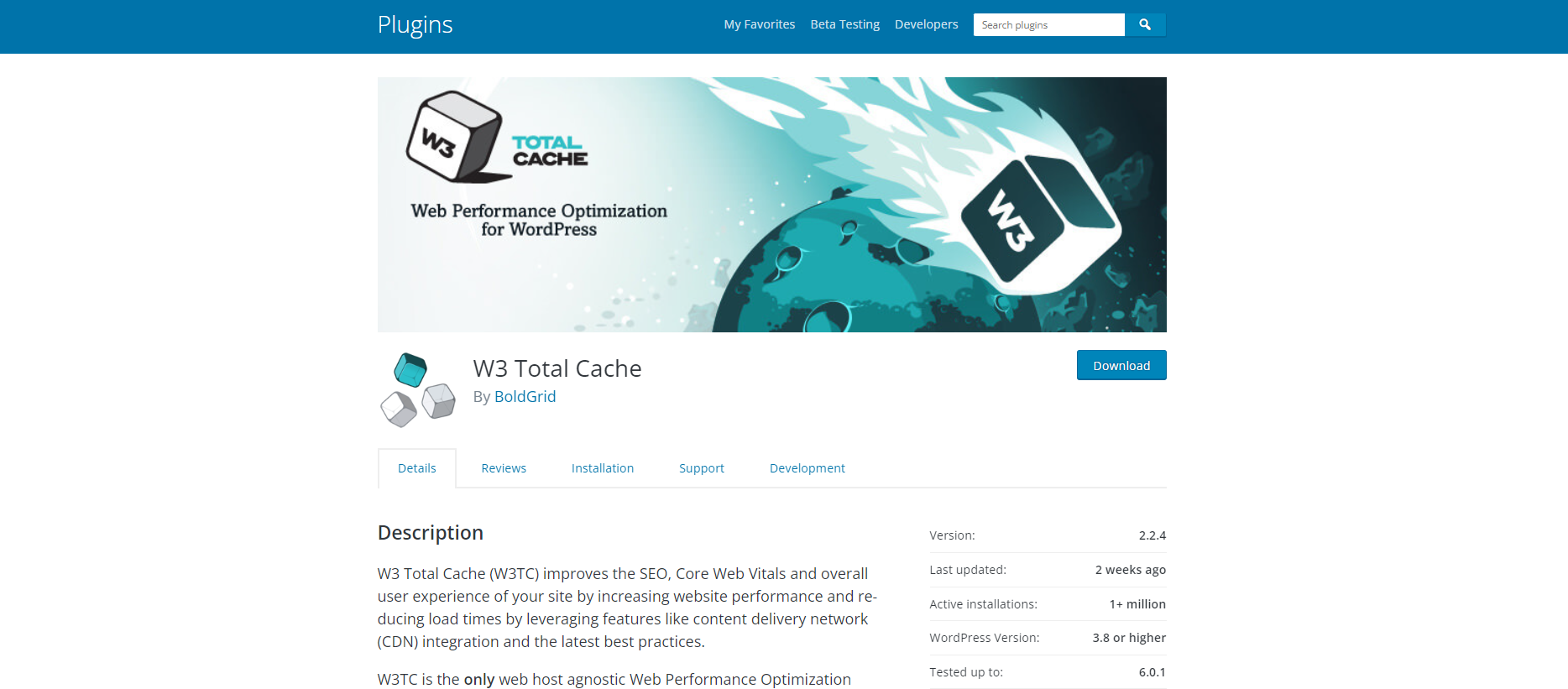 W3 Total Cache - Complementos de caché de WordPress