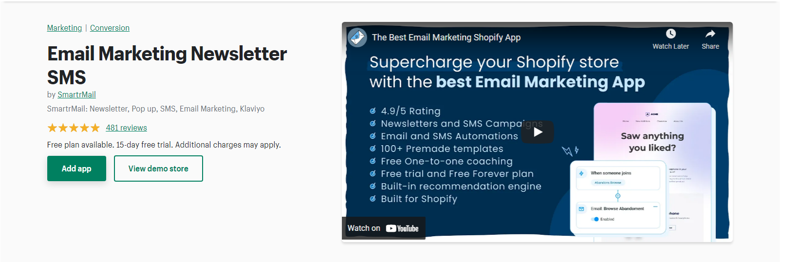 SmarteMail - Shopify メールポップアップ