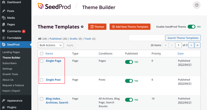 SeedProd 为您的主题创建您需要的所有模板 SeedProd Creates All the Templates You Need for Your Theme