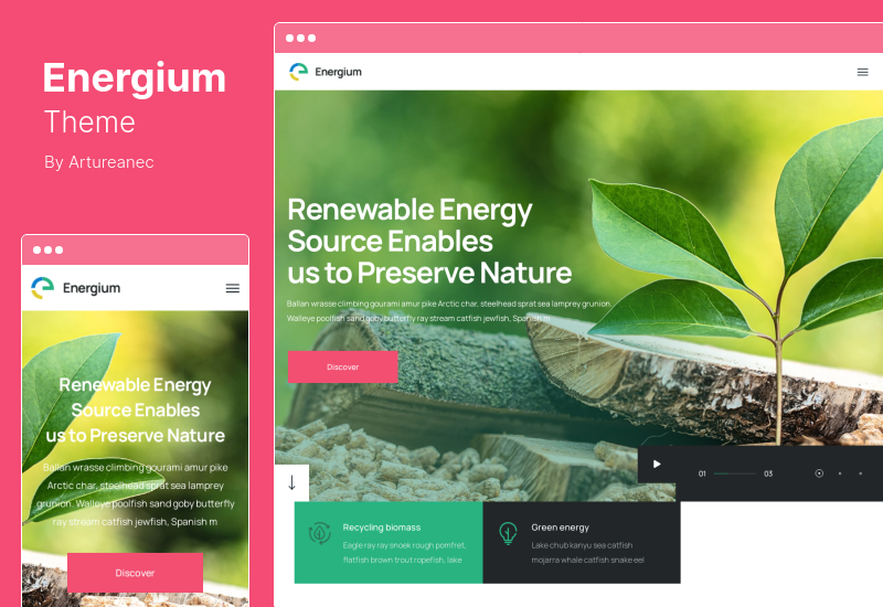 Energium-Thema - WordPress-Theme für alternative und erneuerbare Energien