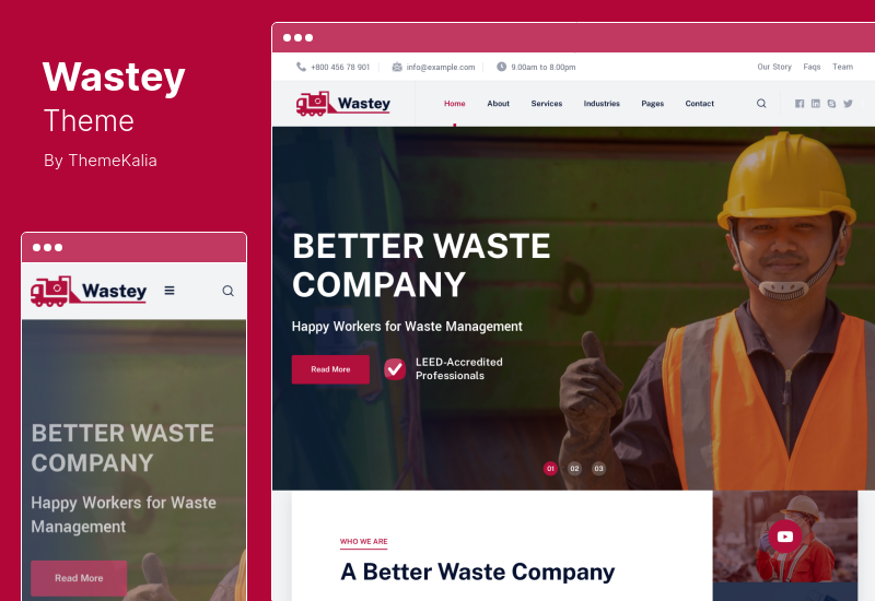 Wastey Theme - Abfallabholungs- und Entsorgungsdienste WordPress Theme