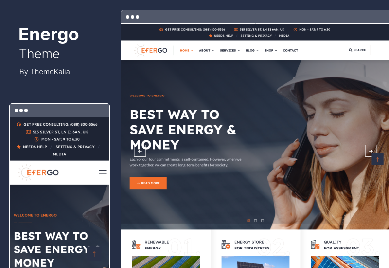 Energo Theme - Wind Erneuerbare Energien WordPress Theme
