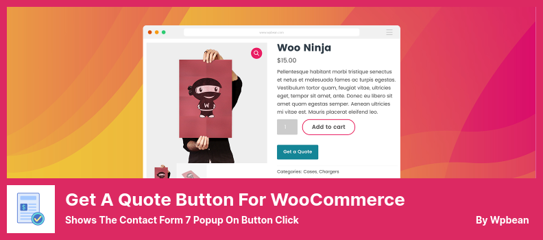 获取 WooCommerce 插件的报价按钮 - 在按钮单击时显示联系表格 7 弹出窗口