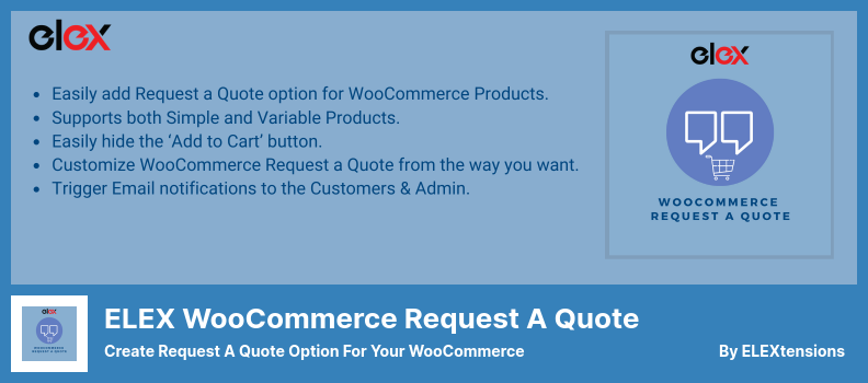 ELEX WooCommerce 请求报价插件 - 为您的 WooCommerce 创建请求报价选项