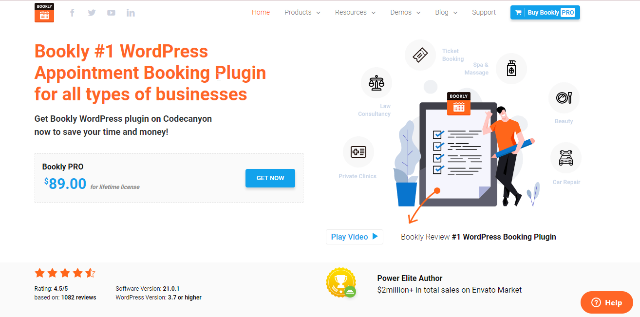 Bookley miglior plugin per ristoranti per wordpress