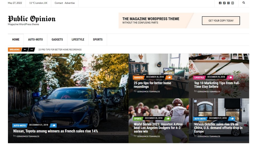 Tema WordPress per l'opinione pubblica