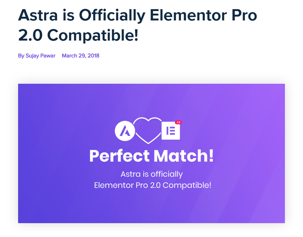 Compatibilità di Astra ed Elementor