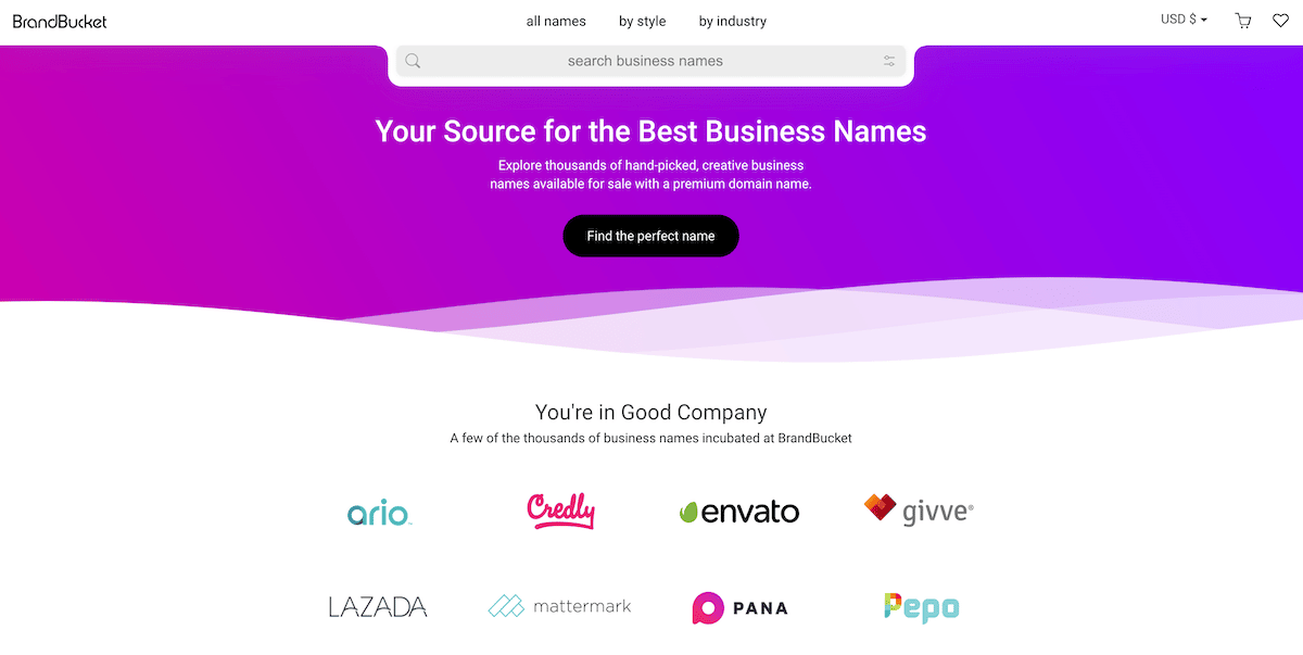 موقع BrandBucket الإلكتروني