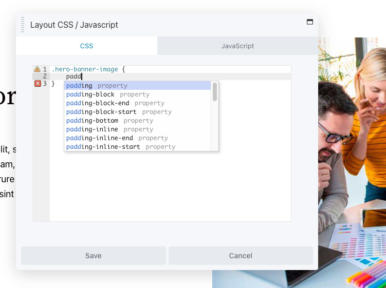 Editor CSS JavaScript