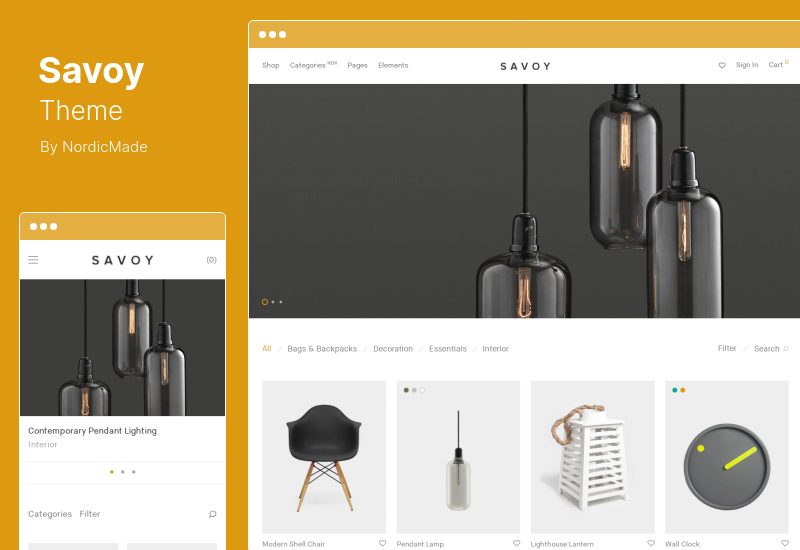 Thème Savoy - Thème minimaliste AJAX WooCommerce