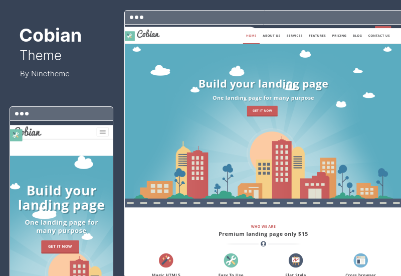 Thème Cobian - Thème WordPress Design plat