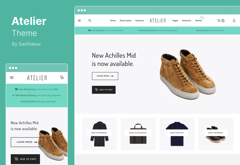 Thème Atelier - Thème WordPress créatif polyvalent pour le commerce électronique
