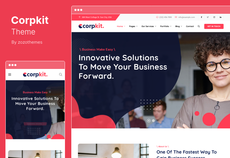 Corpkit 테마 - 비즈니스 컨설팅 WordPress 테마