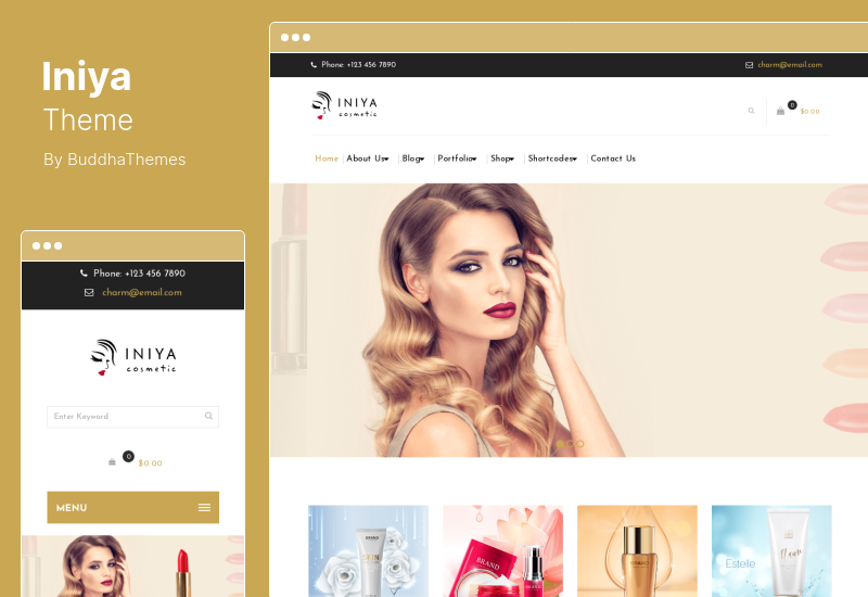 Tema Iniya - Toko Kecantikan, Tema WordPress Kosmetik