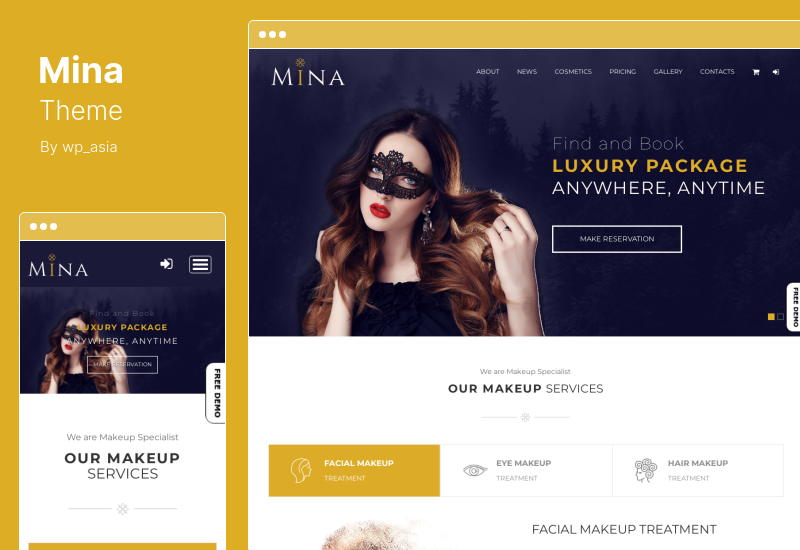 Tema Mina - Tema WordPress Salon & Rias