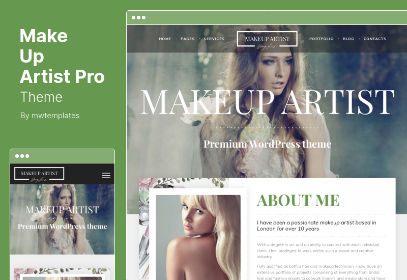 MakeUp Artist Pro Theme - Tema WordPress Kecantikan dan Penata Rambut