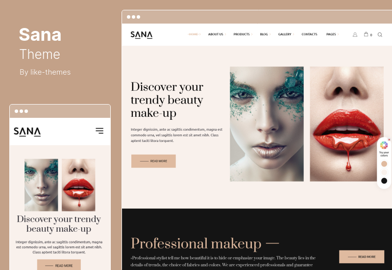 Tema Sana - Penata Busana, Salon Kecantikan, dan Penata Rias Tema WordPress