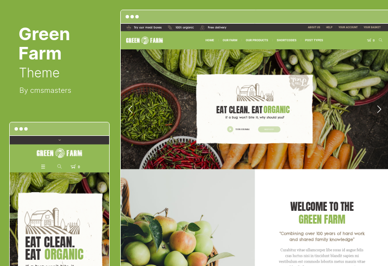 Green Farm 테마 - 유기농 식품 WordPress 테마