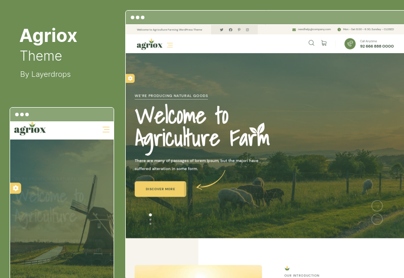 Agriox 테마 - 농업 농업 WordPress 테마