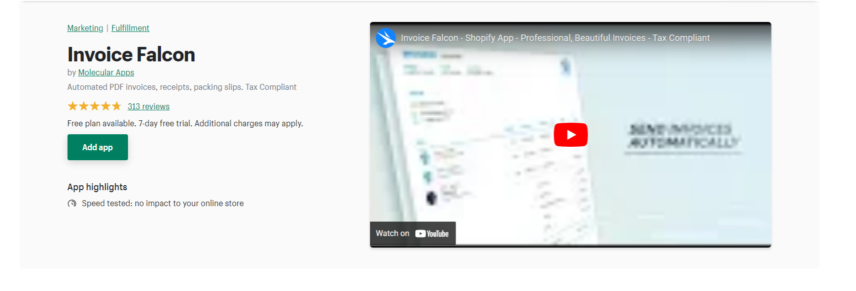 Invoice Falcon - Shopify-Rechnungs-App