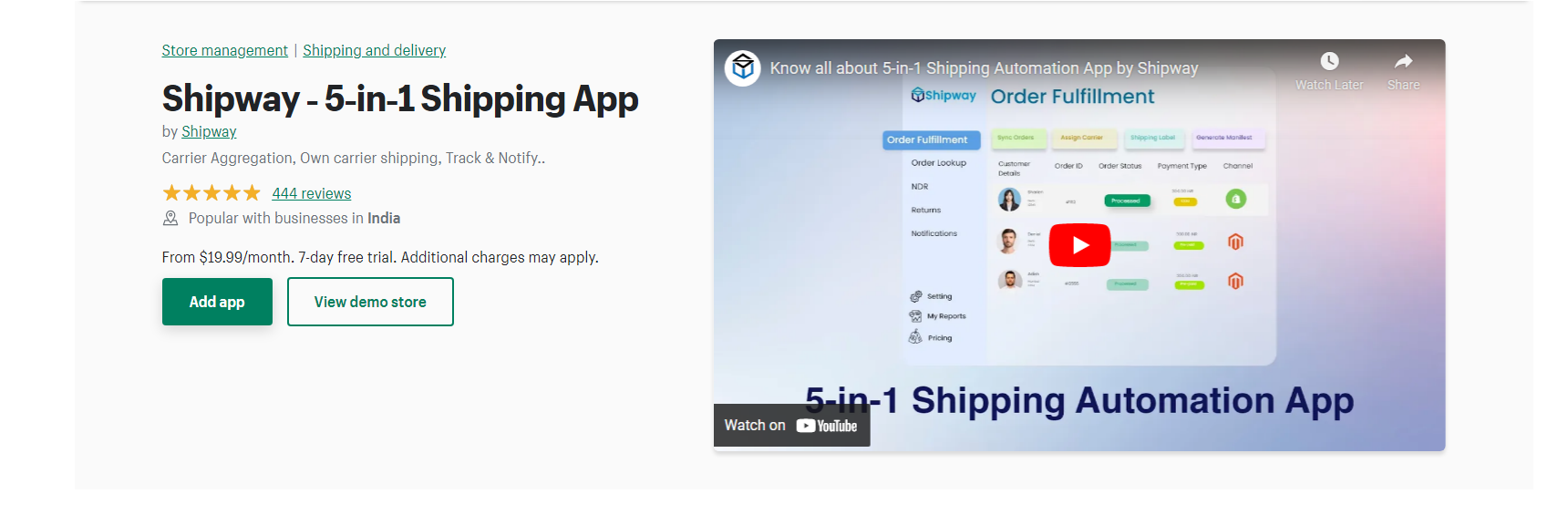 Shipway - Shopify-Rechnungs-App