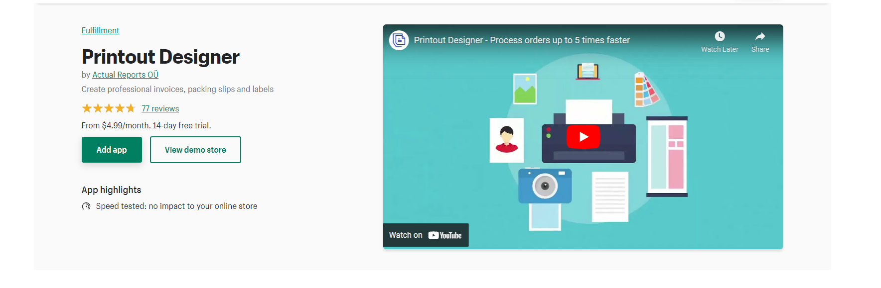 Printout Designer - Shopify-Rechnungs-App