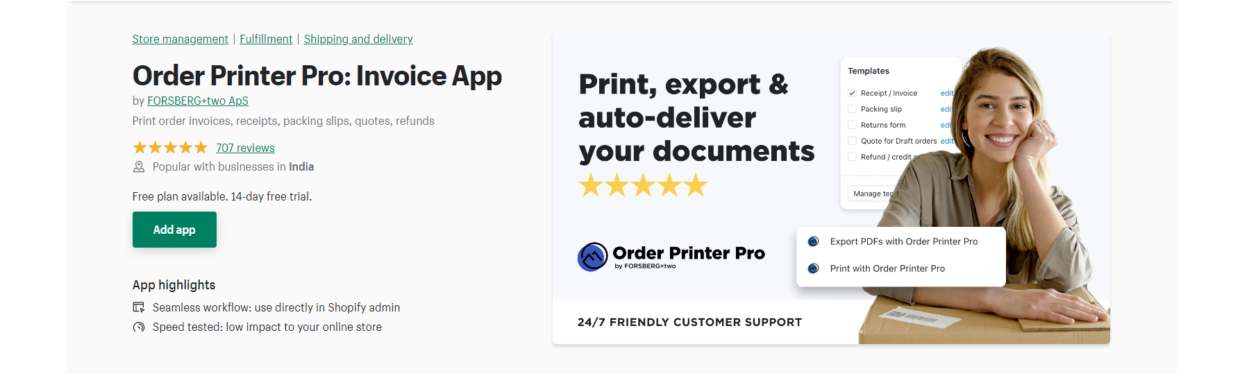 Bestelldrucker Pro - Shopify-Rechnungs-App