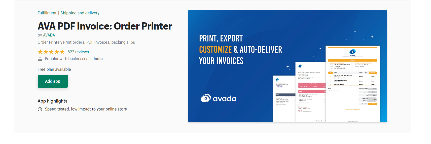 AVA PDF - Shopify-Rechnungs-App