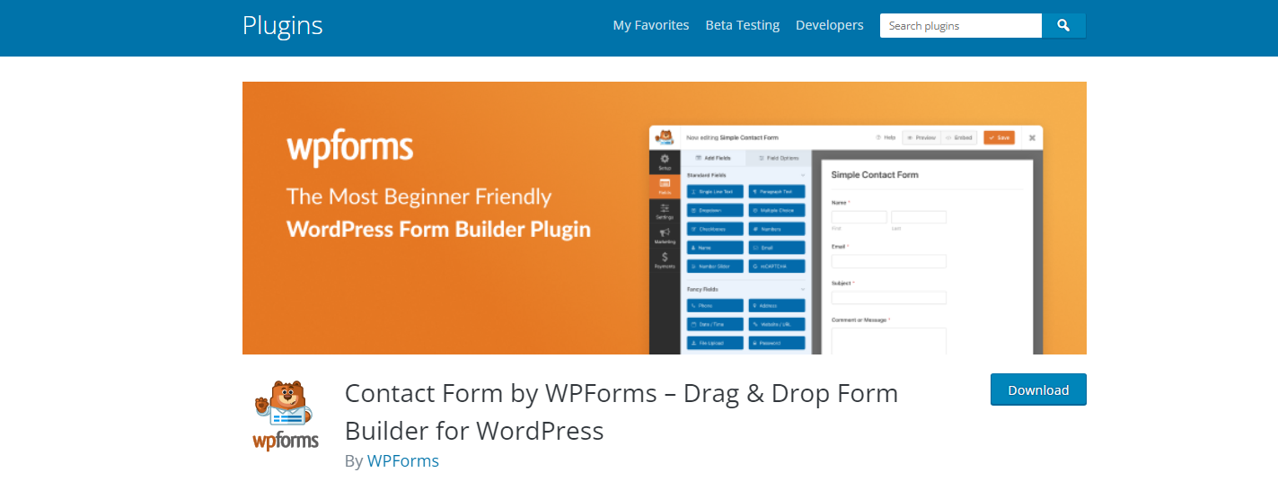 WPforms - ملحقات WordPress للتجارة الإلكترونية