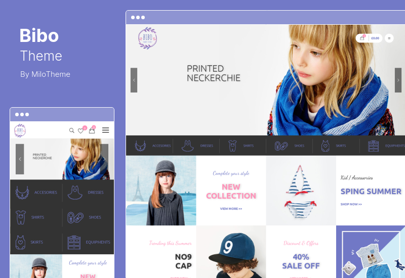 Bibo テーマ - ベビーストア & キッズショップ WooCommerce WordPress テーマ