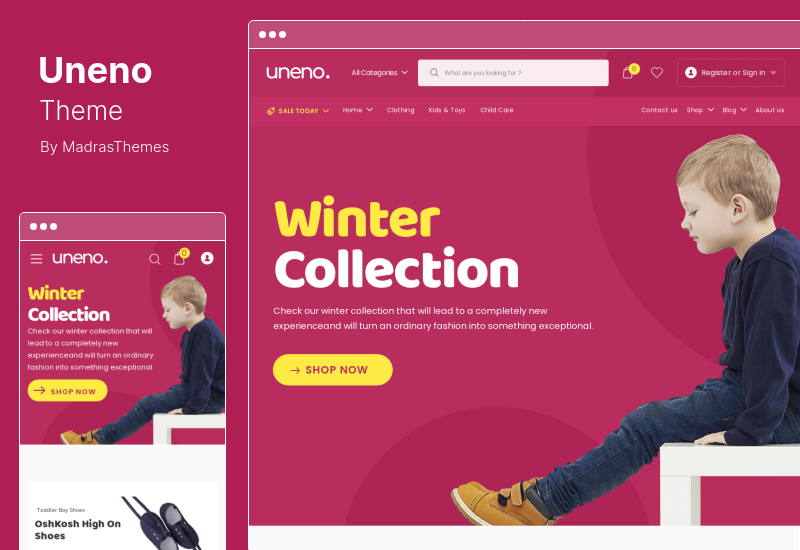 Uneno Theme - 子供服&おもちゃストア WooCommerce Theme